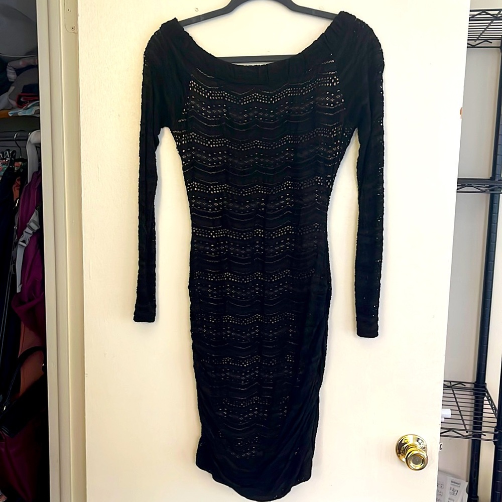 Crocheted black dress